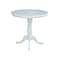 International Concepts Round 36 in Round Top Pedestal Table, 34.9 inH, White, 36 W, 36 L, 35.1 in H, Wood, White K08-36RT-6B - alternate 4